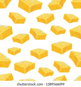 vector pattern with yellow sponges for washing