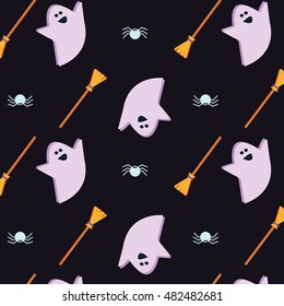 Vector Pattern for your design. Halloween background pattern. Colorful. Flat