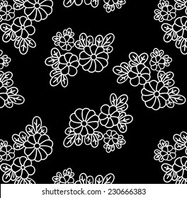 Vector pattern.Design Japan style  on black background.