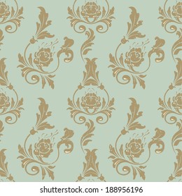 Vector  pattern,endless floral ornaments in vintage style. Original author's design, hand-drawn.