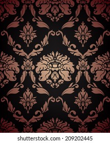 Vector  pattern,endless floral ornaments in vintage style. Original author's design, hand-drawn.