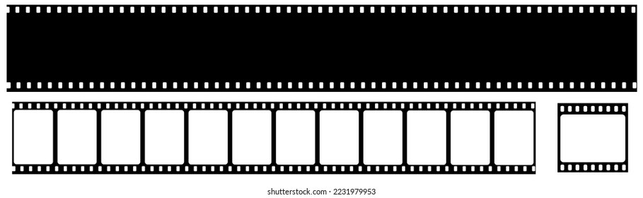 Vector patterns of cinema strips. A photo, a movie, or a negative of a movie