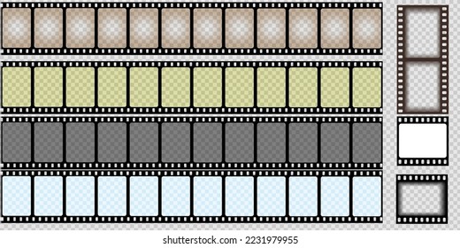Vector patterns of cinema strips. A photo, a movie, or a negative of a movie