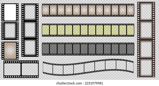 Vector patterns of cinema strips. A photo, a movie, or a negative of a movie