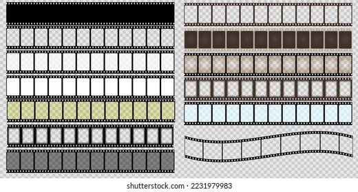 Vector patterns of cinema strips. A photo, a movie, or a negative of a movie