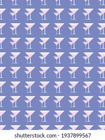 Vector of patterns with cocktails glass. For printing on textiles, wallpaper, covers, web, wrapper paper, banners, poster. Flat cartoon style. Alcohol: tequila, mojito. Drink for celebration and party