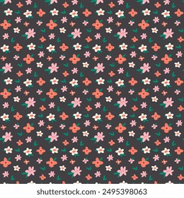 Vector patterns with colorful flowers on a different color background. Summer illustration.