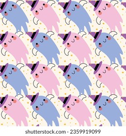 vector patterns with cute ghosts .colorful abstract background. Happy Halloween . Great for wallpaper, backgrounds, packaging, fabric, scrapbook