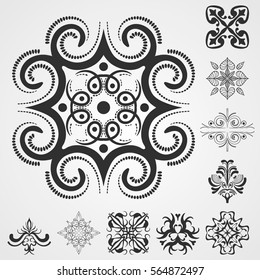Vector patterns elements set. Template for design