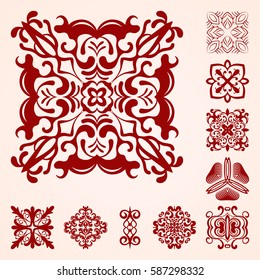 Vector patterns elements set. Template for design