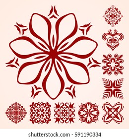 Vector patterns elements set. Template for design