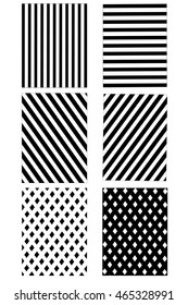 Vector patterns set of stripes pattern background.