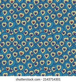 Vector patterns in the shape of peacock feathers