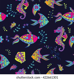 Vector  with patterns. Summer. Seamless pattern.
