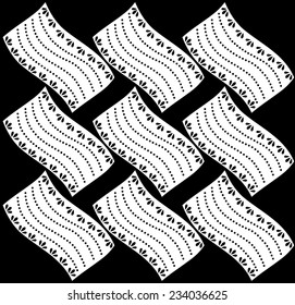 Vector patterns of weave with black background.