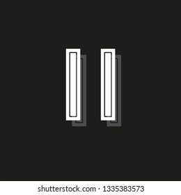 vector pause button icon - media symbol - pause music or video