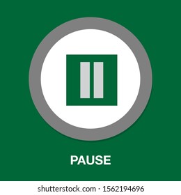 vector pause button icon - media symbol - pause music or video