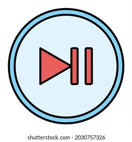 Diseño de iconos de esquema de pausa del vector
