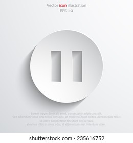 Vector pause web flat icon. Eps 10 vector illustration.