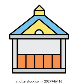 Vector Pavilion Filled Outline Icon Design
