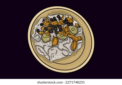 Vector pavlova illustration cartoon in doodle style