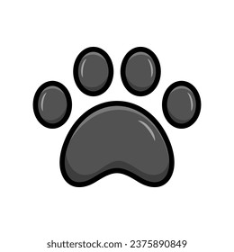 Vector paw print sticker animal vector clipart paper textured design