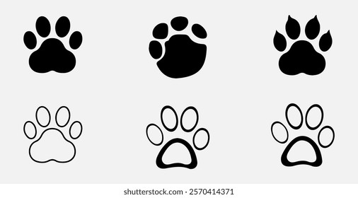 "Vector Paw Prints with Checkmark Symbol – Creative Design for Pet Adoption, Safety, and Veterinary Services"