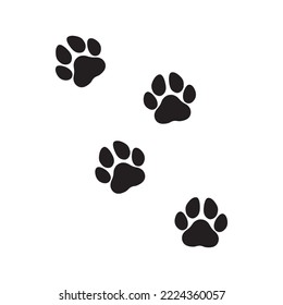 vector paw prints of dog animal tracks