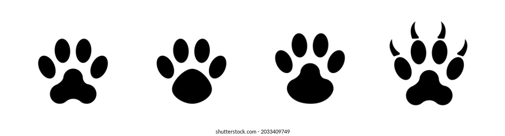 Vector paw prints on isolated background. Stock illustration EPS 10
