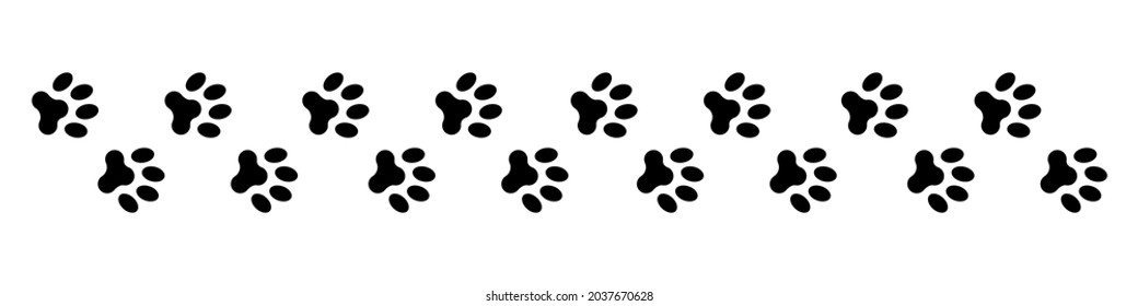 Vector paw prints on isolated background. Black paw prints. Stock illustration EPS 10.