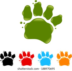 vector paw signs - Separate layers for easy editing