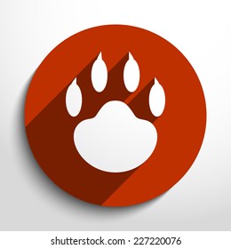 Vector paw web icon. Eps 10.
