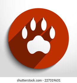 Vector paw web icon. Eps 10.