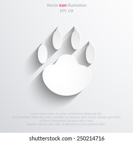 Vector paw web icon Eps 10.