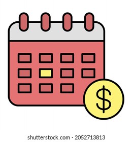 Vector Payment Day Filled Outline Icon Design
