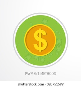 Vector payment methods concept illustration. E-commerce and internet banking.