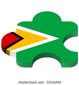 vector pazl with national symbolics of  Guyana