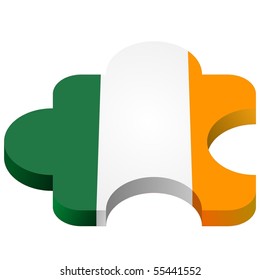 vector pazl with national symbolics of Ireland