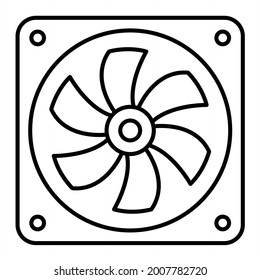 Diseño del icono de contorno del ventilador del Vector Pc
