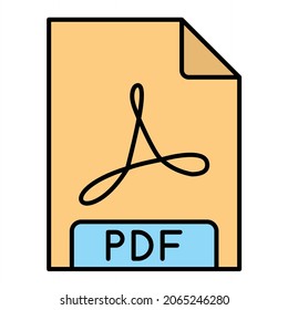 Vector PDF Filled Outline Icon Design
