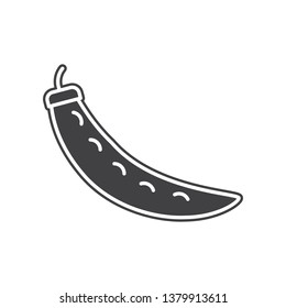 Vector Pea icon. Element of Fruits and vegatables for mobile concept and web apps icon. Glyph, flat icon for website design and development, app development
