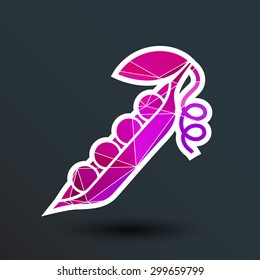 Vector pea pod isolated logo food natural.