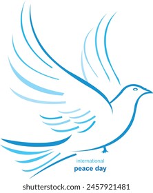 vector peace day background with art pigeon