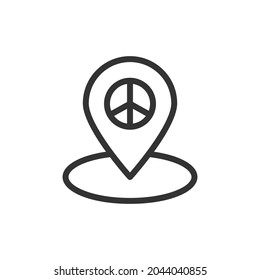 Vector peace line icon. Symbol in trendy outline style. Vector illustration isolated on a white background. 