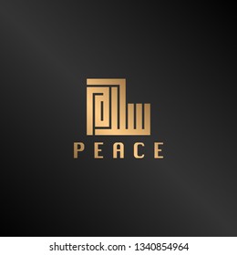 Vector of Peace and Salam in Kufi