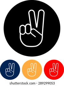 Vector Peace Sign - Hand Showing Two Fingers