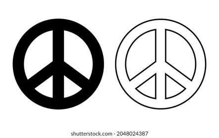 Vector Peace Sign Icons on White Background