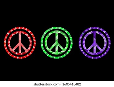 Vector of peace sign. set of peace signs vectors