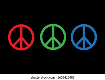 Vector of peace sign. set of peace signs vectors