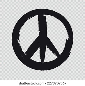 Vector Peace Sign.Grunge Pacifist Symbol.